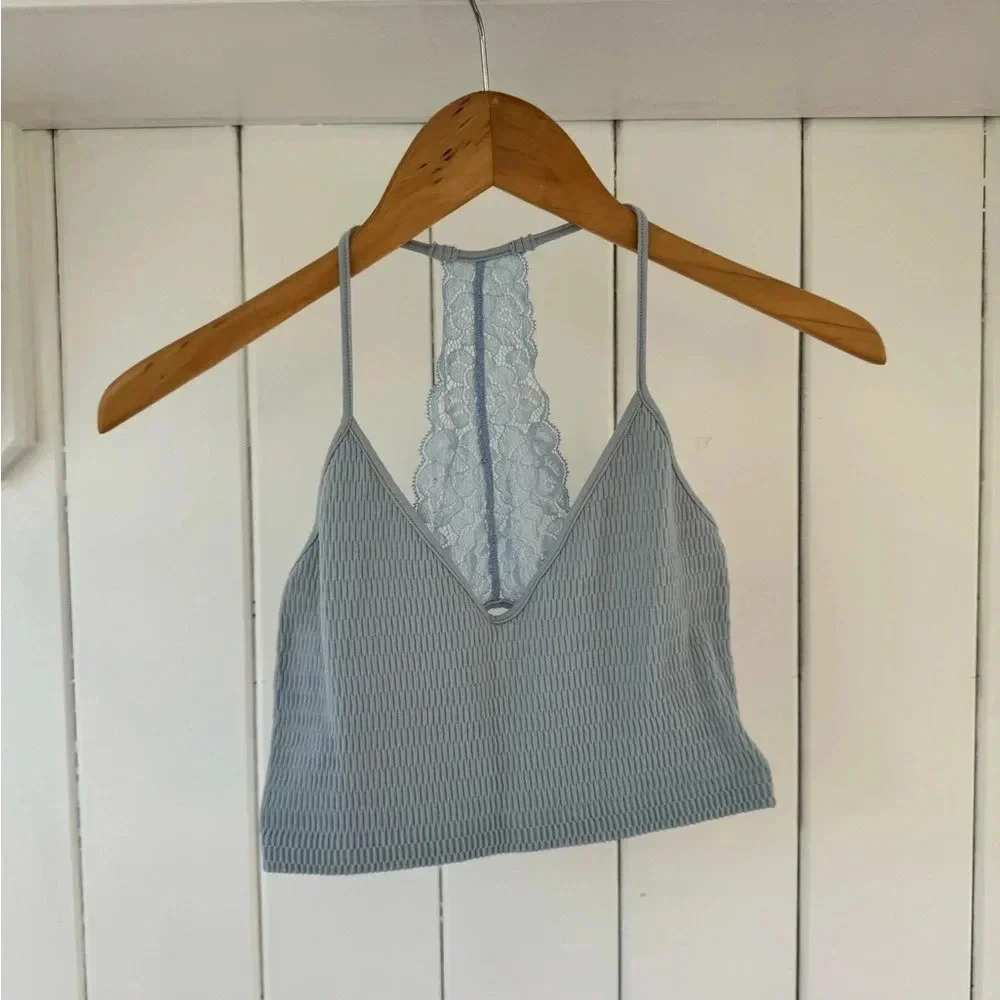 Lace-Back Blue Camisole